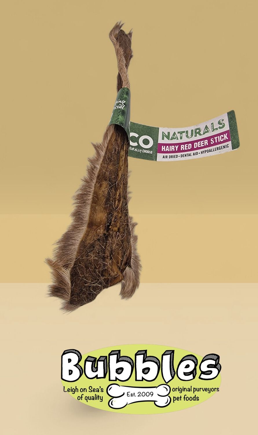 Anco Naturals Hairy Red Deer Sticks (1pc)