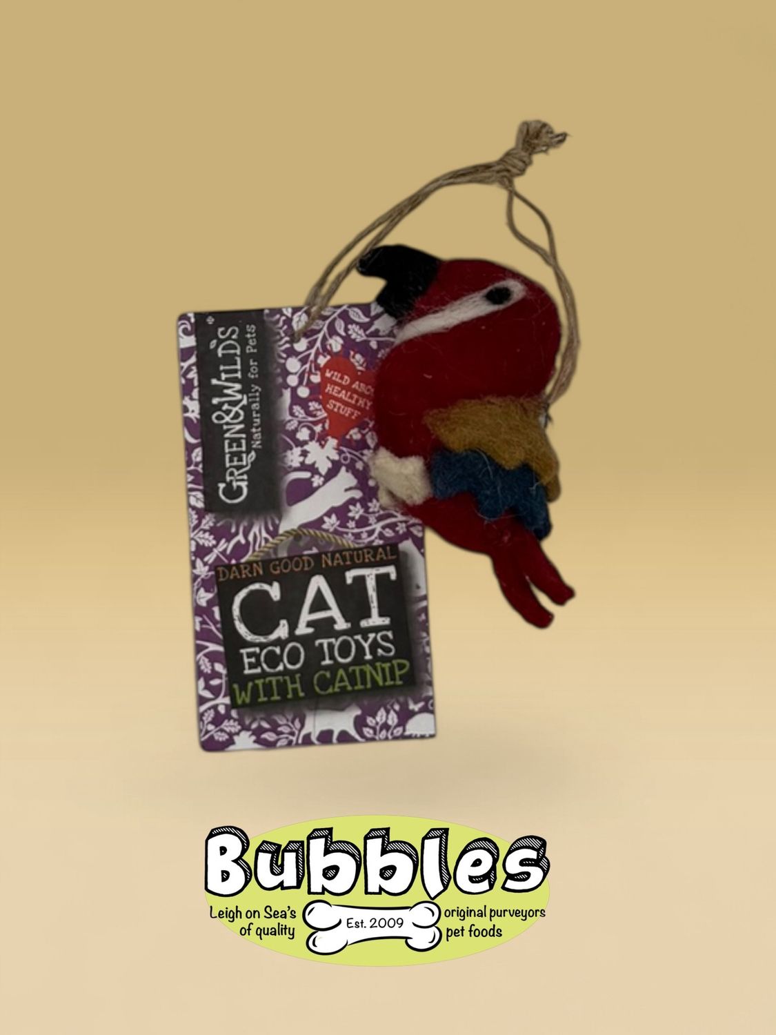 Green &amp; Wilds Polly Parrot Cat Toy (w/ Catnip)