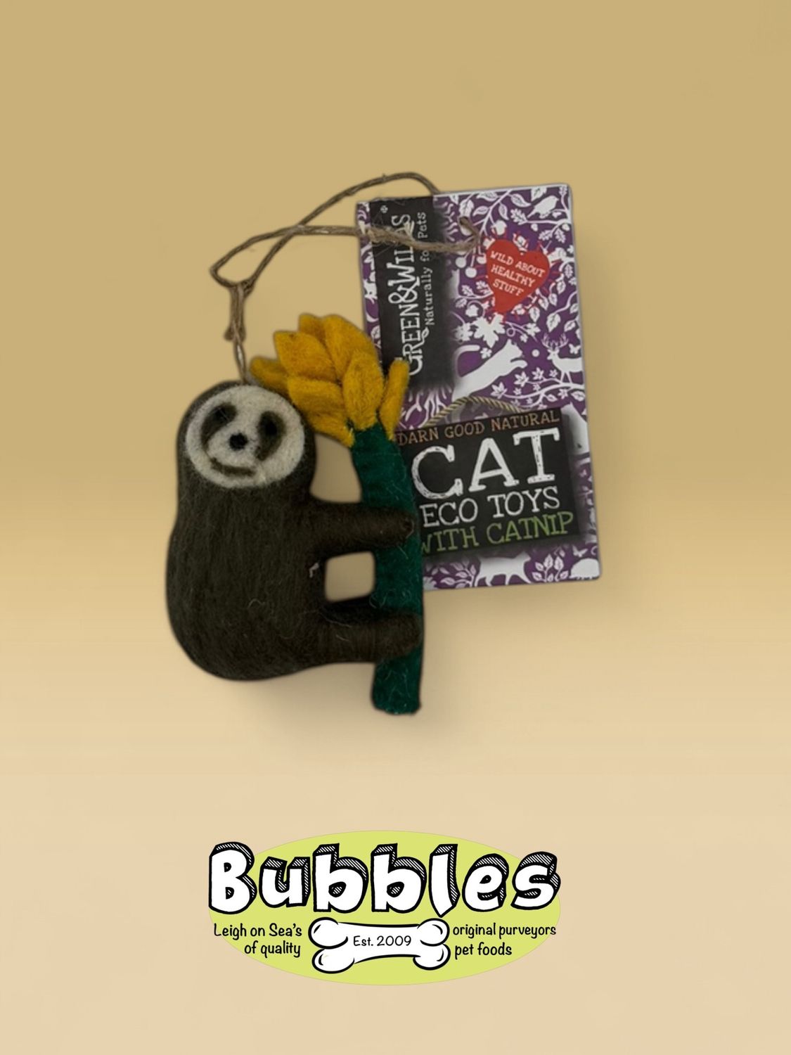 Green &amp; Wilds Sally Sloth Cat Toy (w/ Catnip)