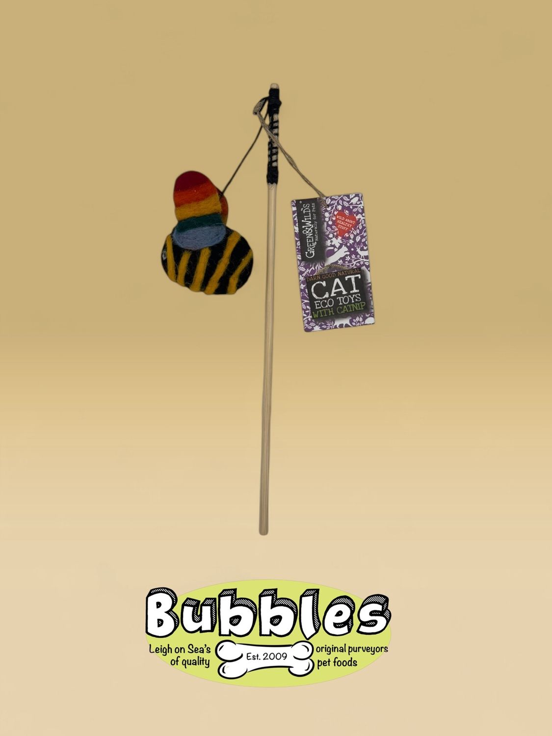 Green &amp; Wilds Buzz Bee Teaser Toy (w/ Catnip)