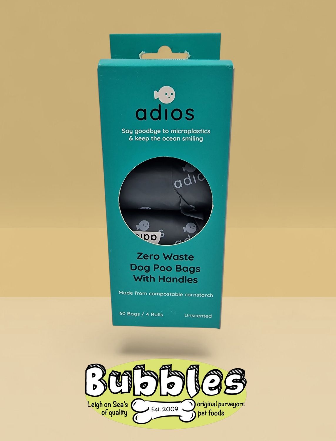 Adios Compostable Poop Bags with Handles on a Roll Grey (4 x 15)