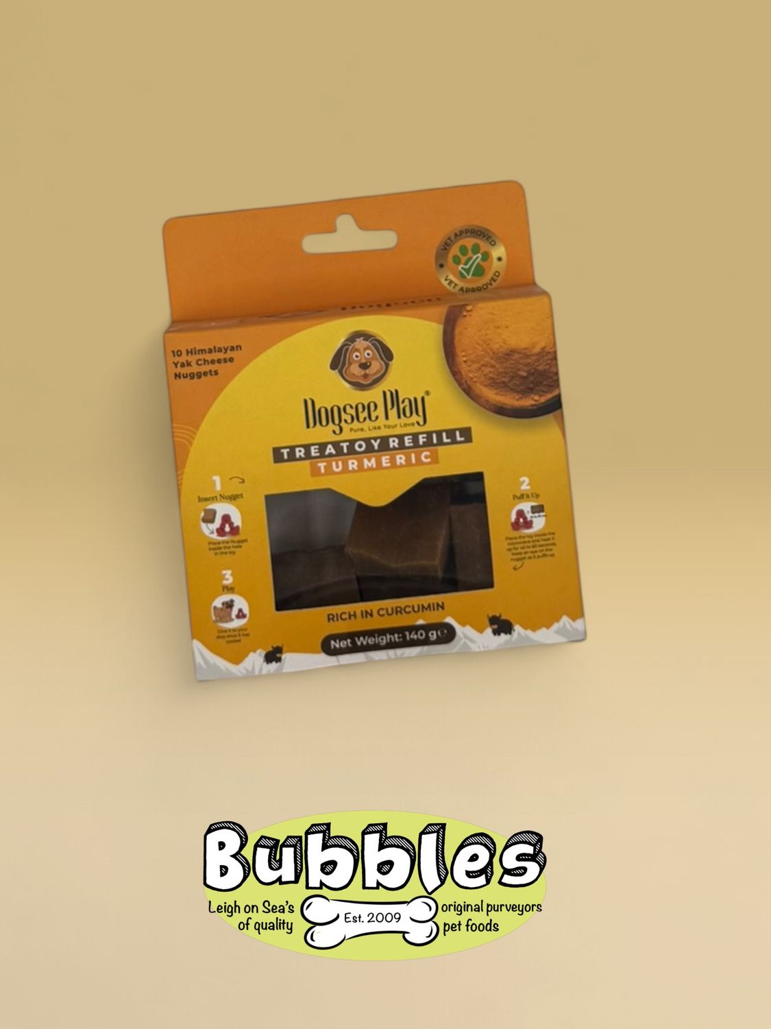 Dogsee Play Treat Toy Refill (Turmeric) (140g)