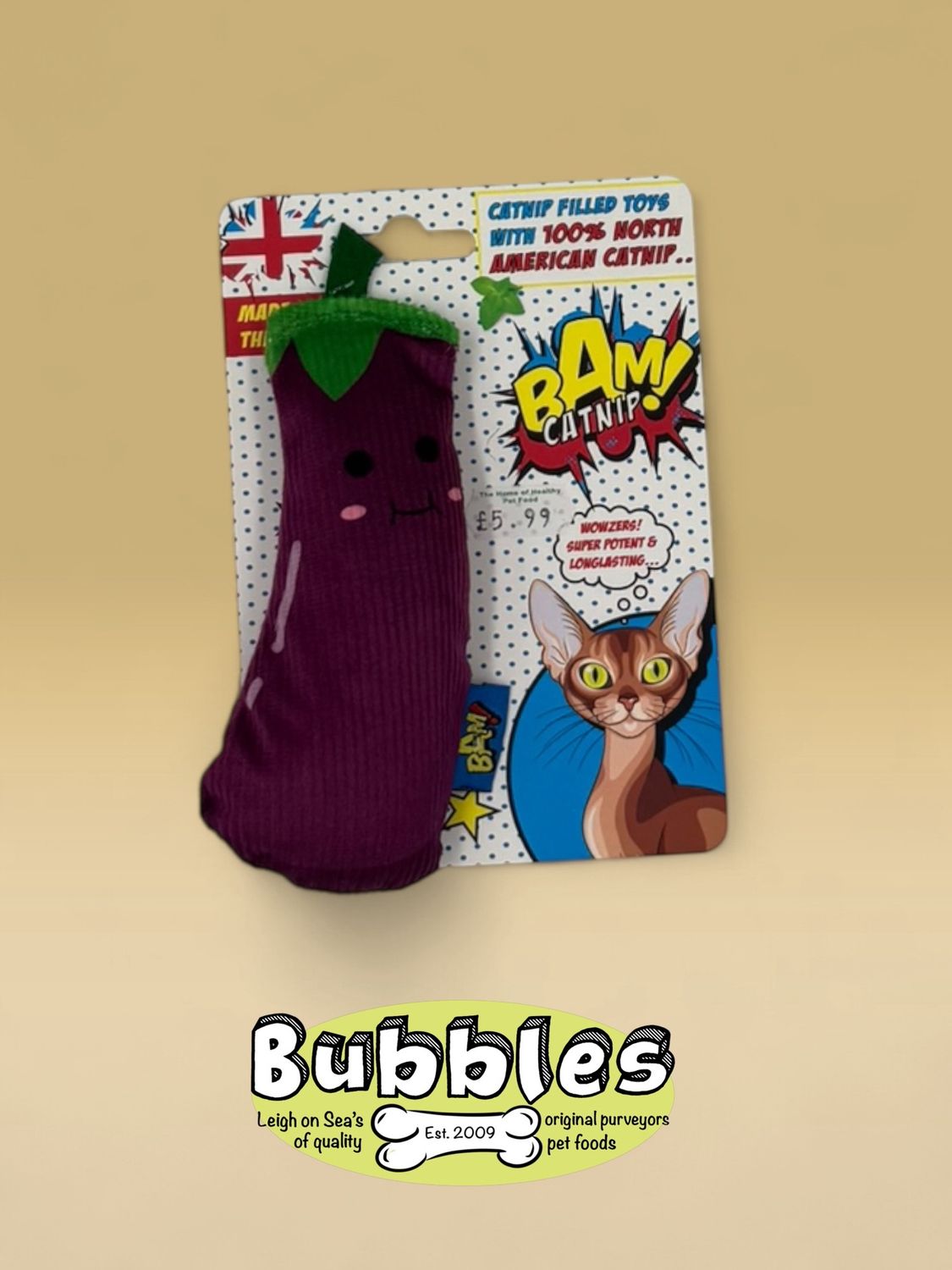 BAM Catnip Genie Aubergine Cat Toy