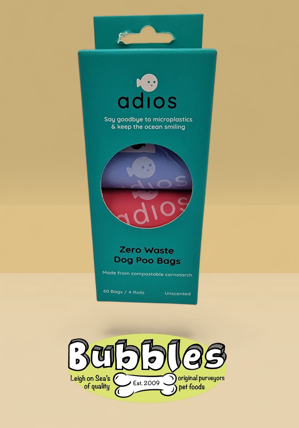 Adios Poop Bags Non Handled Rainbow Rolls (4x15)