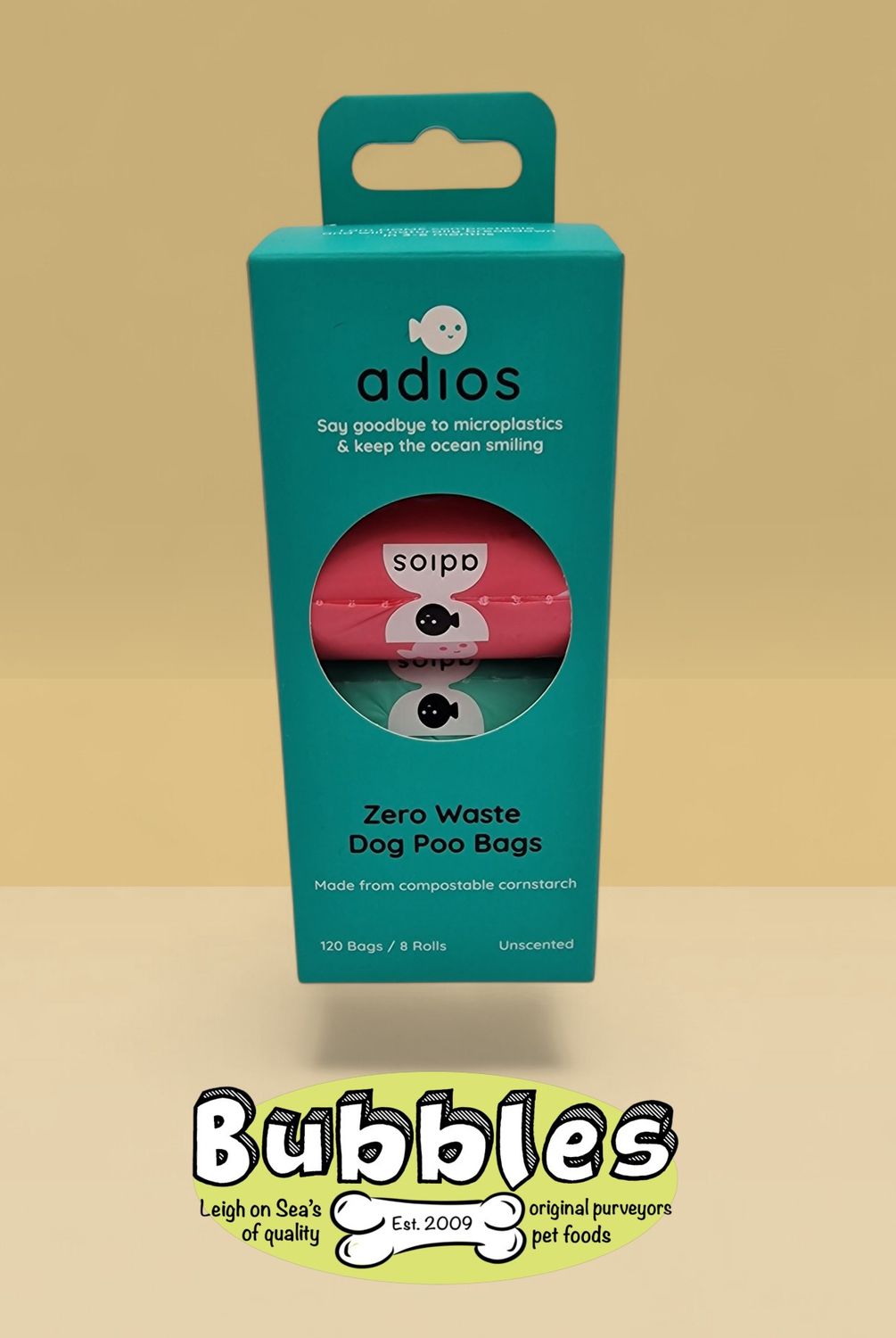 Adios Poop Bags Non-Handled Rainbow Rolls (8x15)