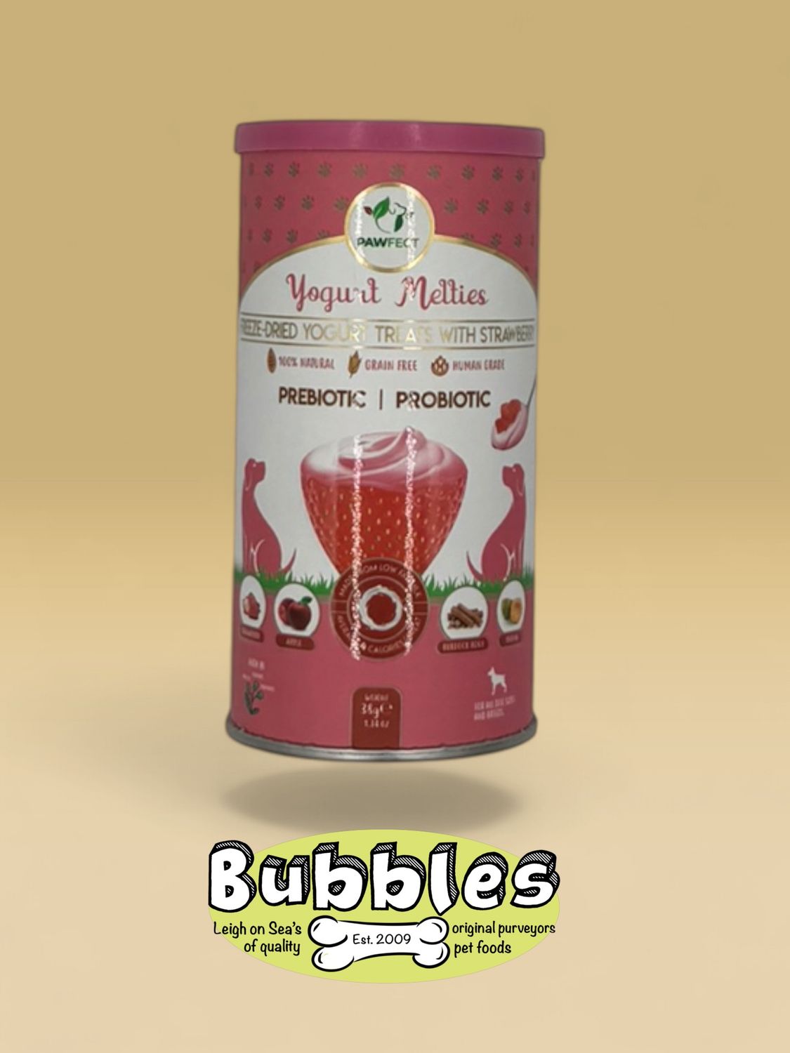 Pawfect Yoghurt Melties Freeze Dried Treats with Strawberry (38g)