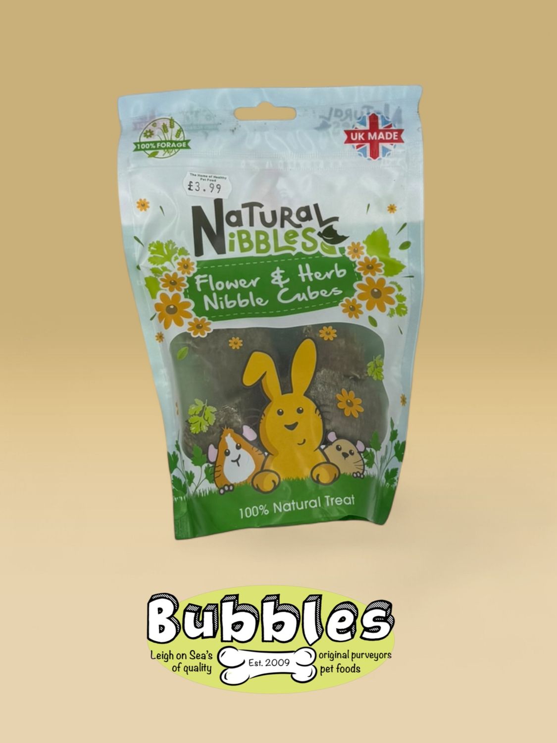 Natural Nibbles Flower &amp; Herb Nibble Cubes for Rabbits &amp; Small Animals (250g)
