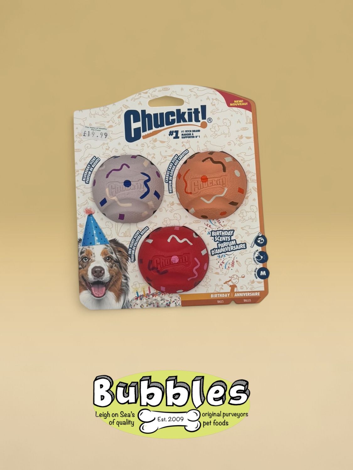 Chuckit Birthday Ball (Medium - 3 pack)