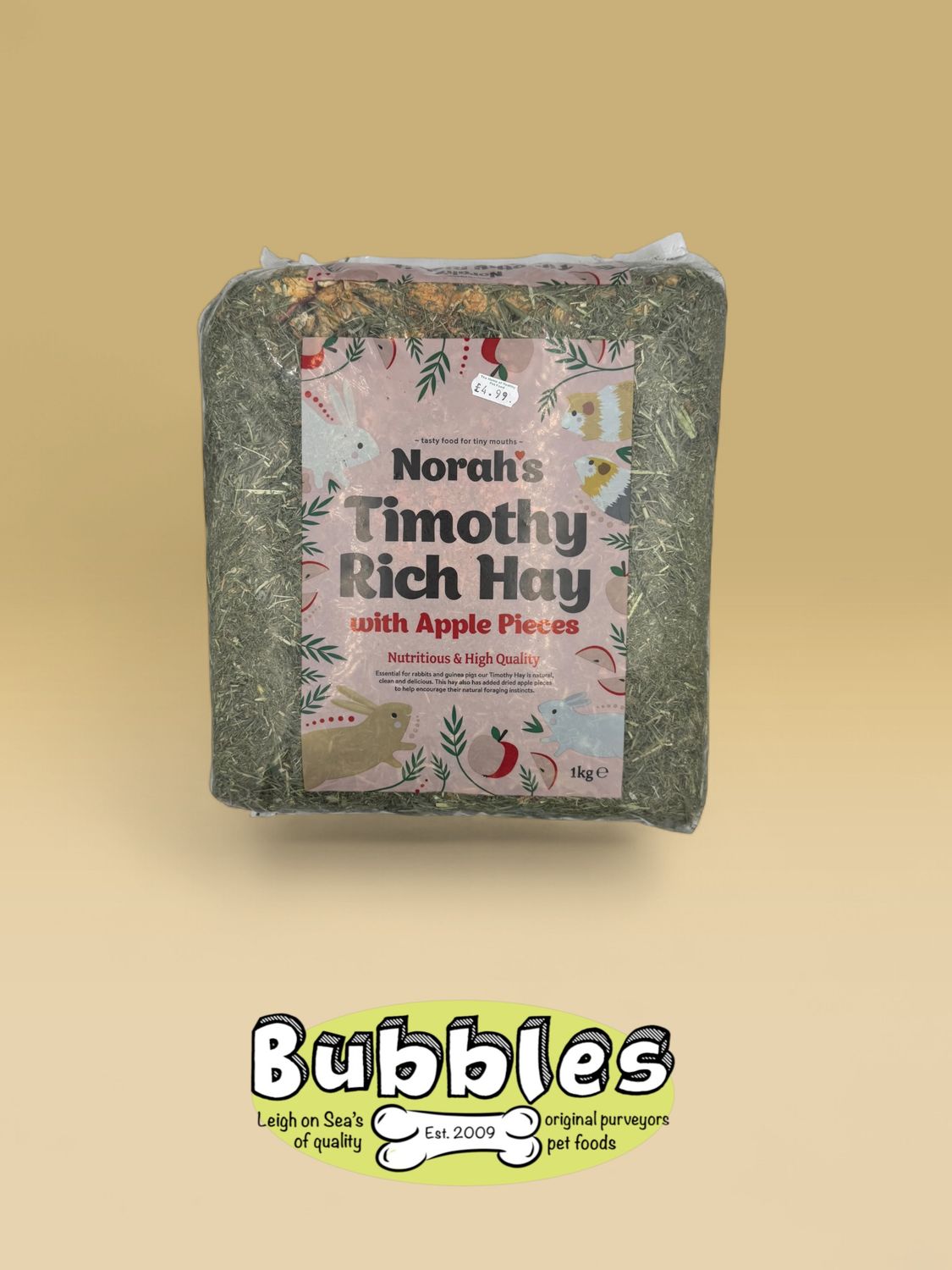 Norah's Timothy Hay with Apple Pieces (1kg)