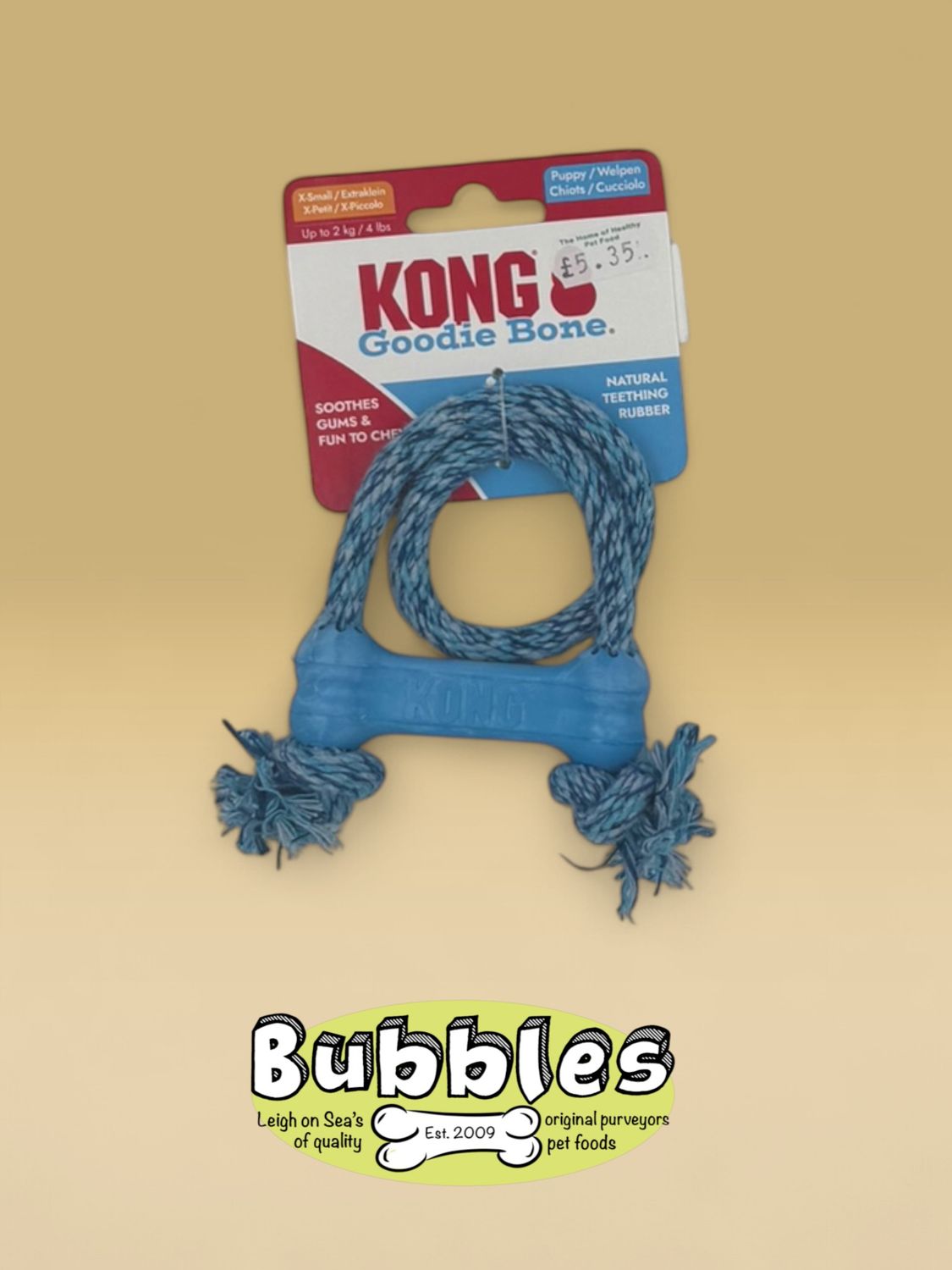KONG Puppy Goodie Bone on Rope (Extra Sml)