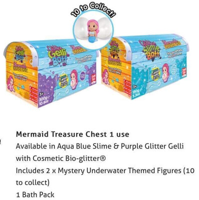 Mermaid Treasure Chest Aqua Glitter Slime Mermaid Treasure Chest Aqua Glitter Slime