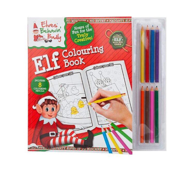 Elf Colouring Book With 8 Mini Pencils Elf Colouring Book With 8 Mini Pencils