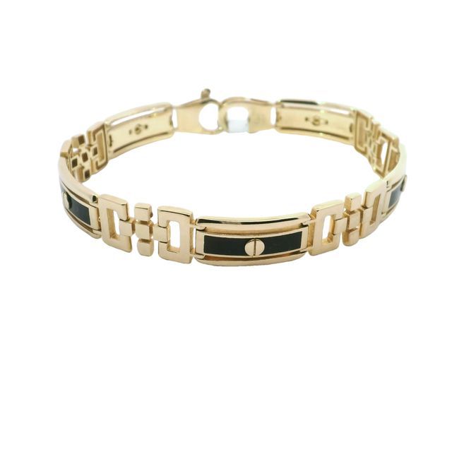 14K Gold Elegant Gold and Black Bracelet