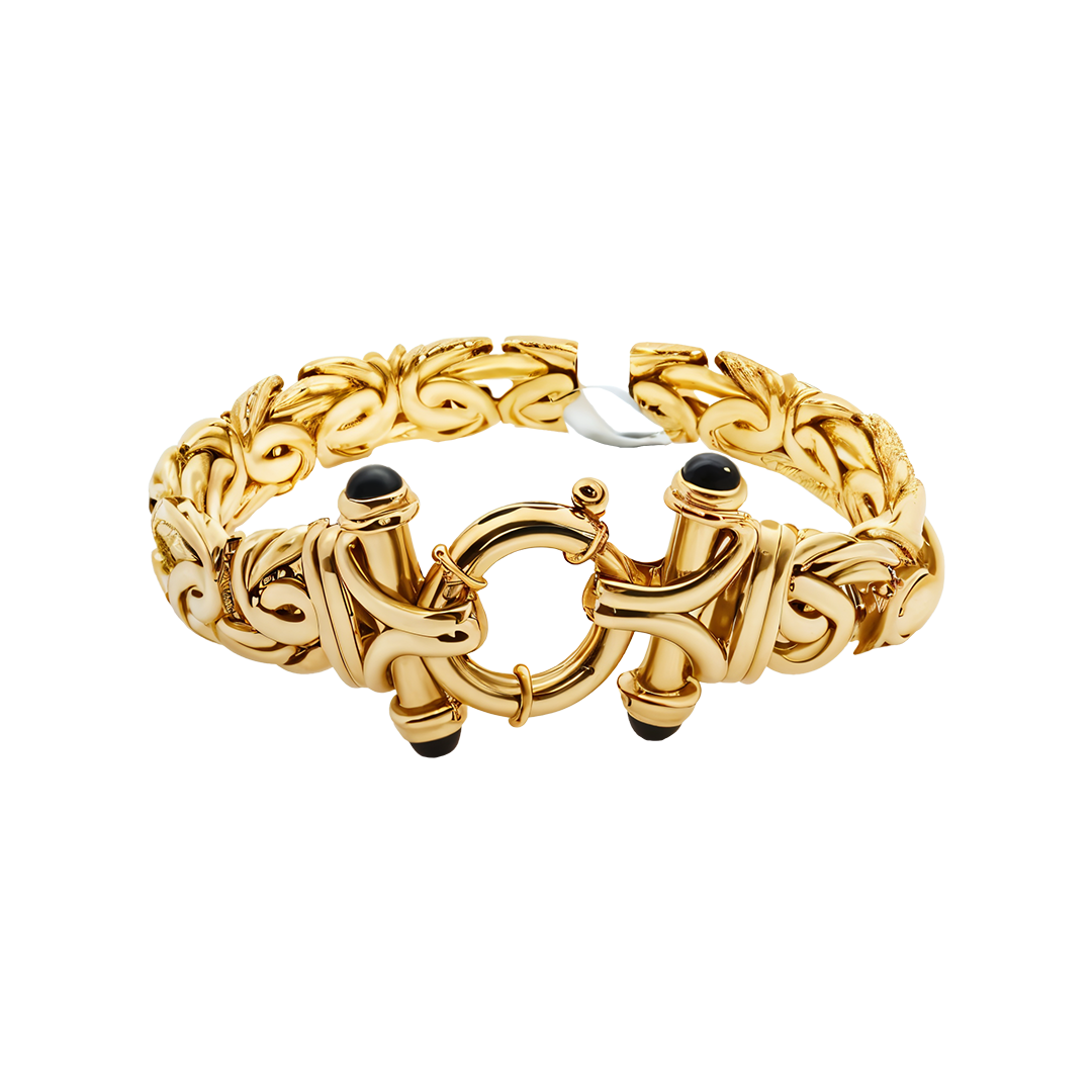 Elegant Gold Bracelet with Black Accents