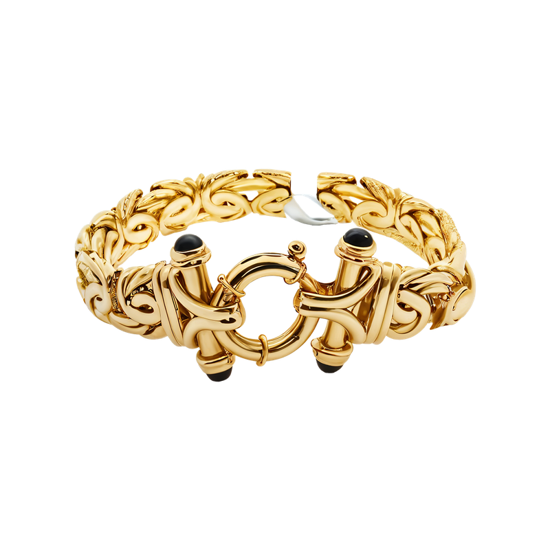 Elegant Gold Bracelet with Black Accents