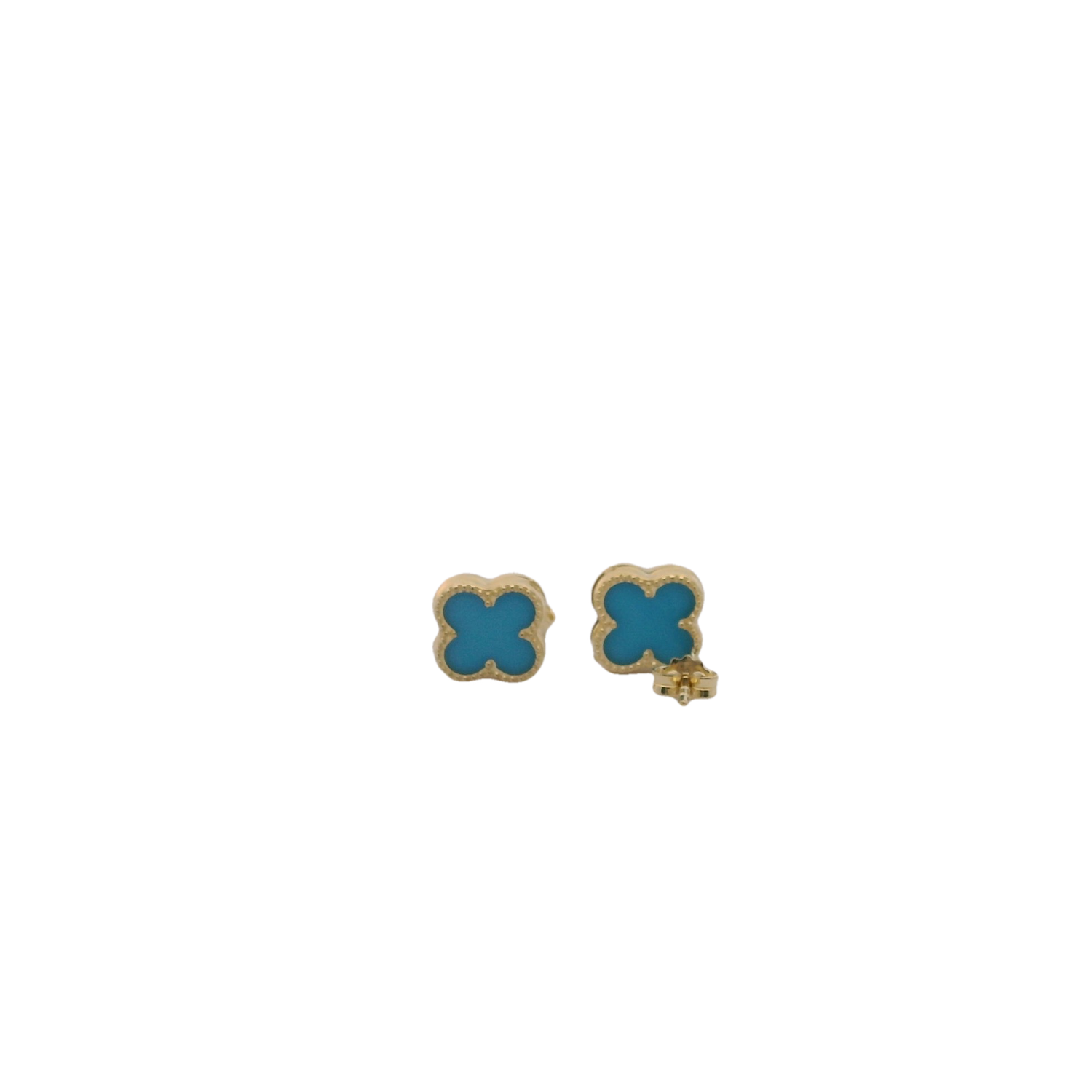 Elegant Turquoise Flower Earrings 14K