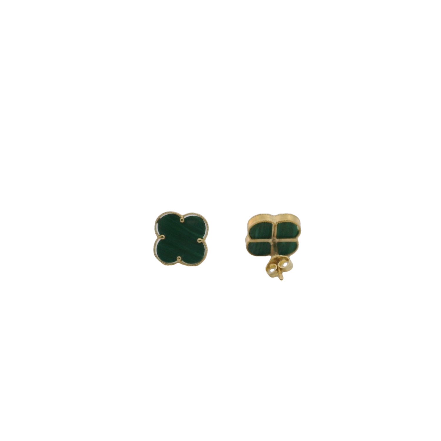 Elegant Green Stone Earrings 10K