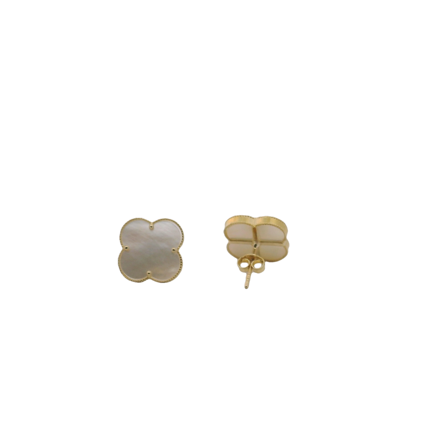 Elegant 14K Gold and Mother-of-Pearl Earrings