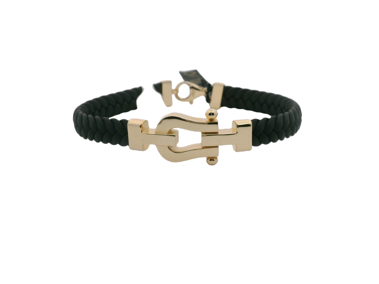 Stylish Black and 14k Gold Bracelet