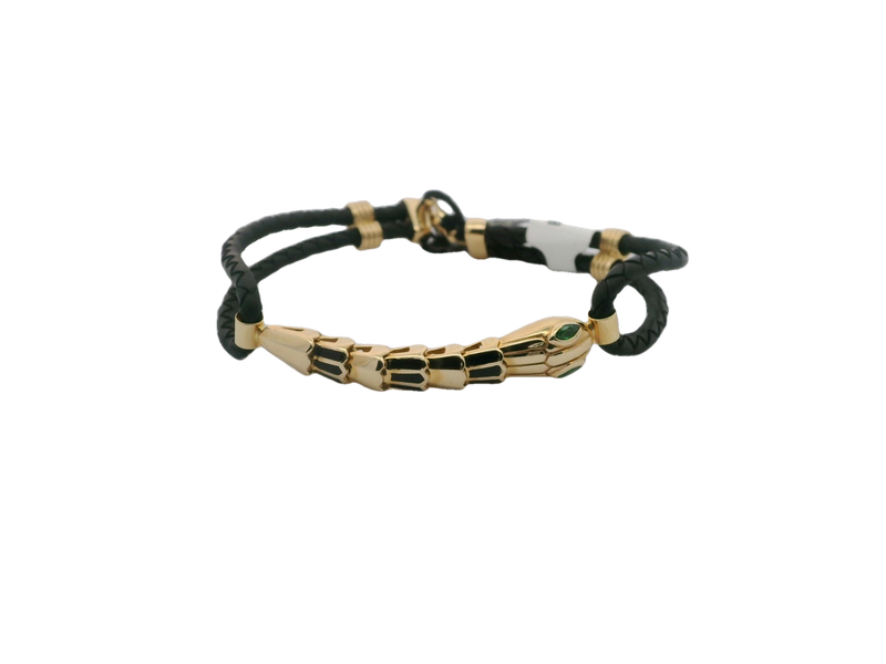 Stylish 14k Gold and Black Bracelet