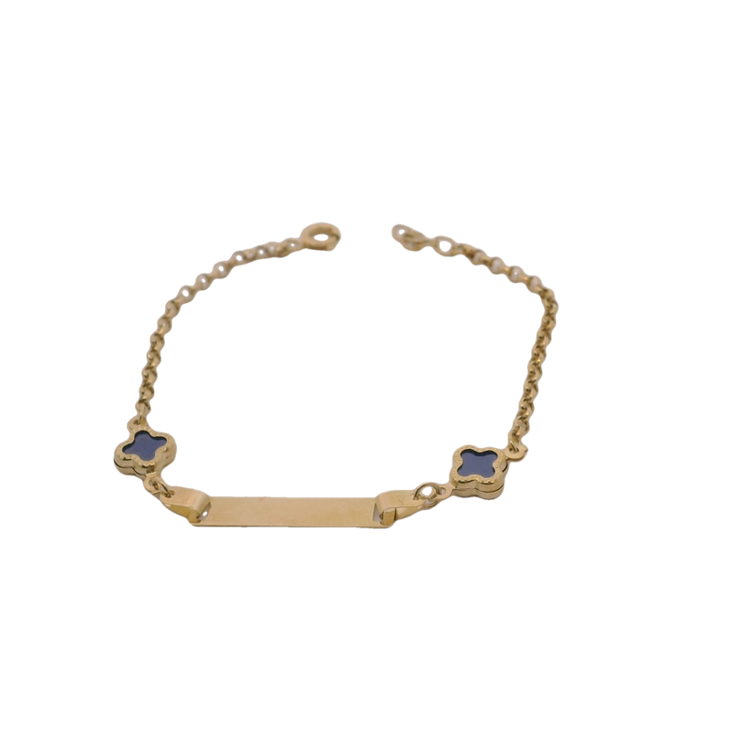Elegant 14k  Gold Bracelet with Blue Accents