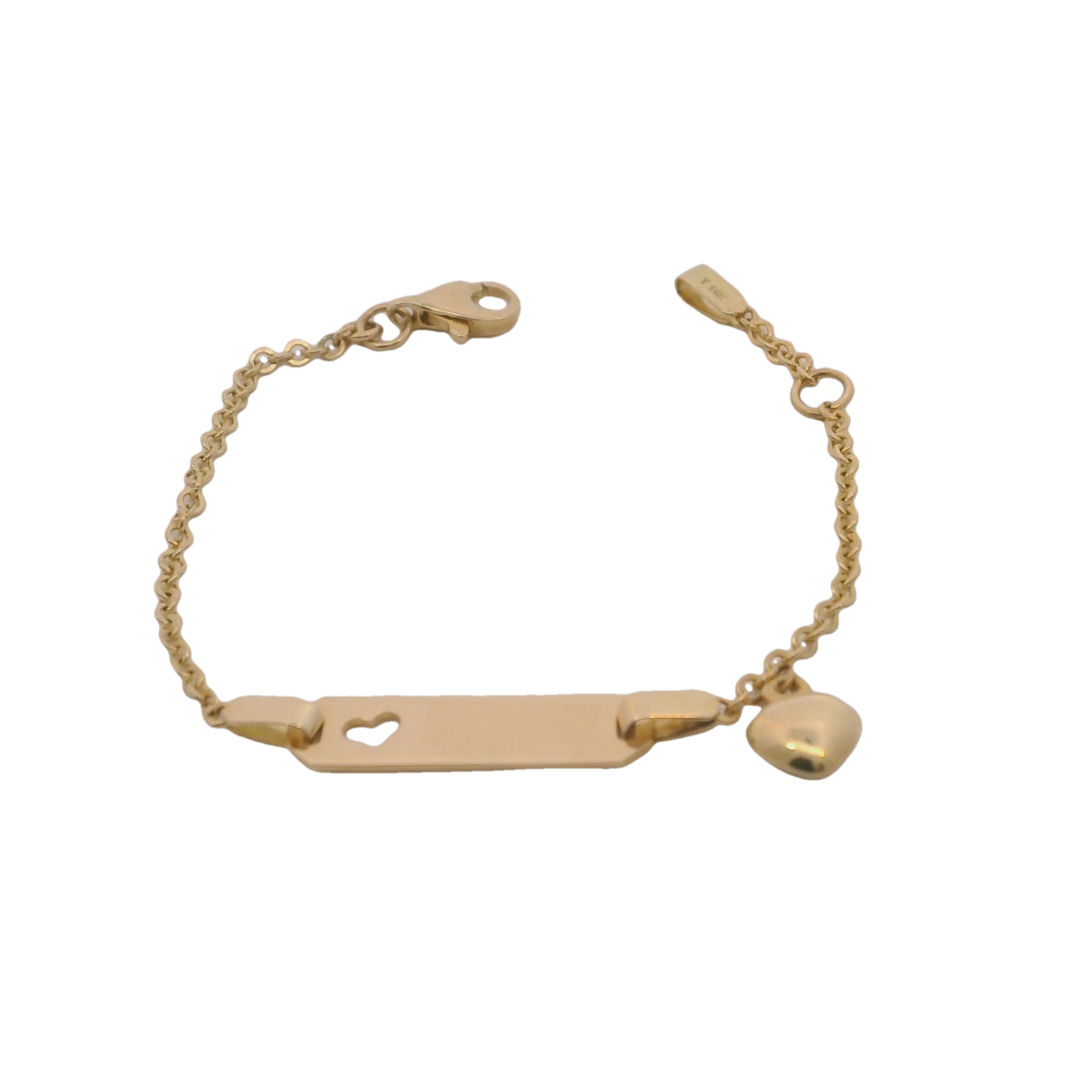 Elegant 14K Gold Heart Bracelet