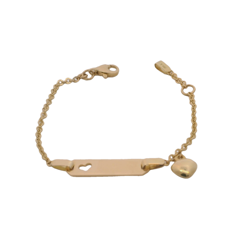 Elegant 14K Gold Heart Bracelet