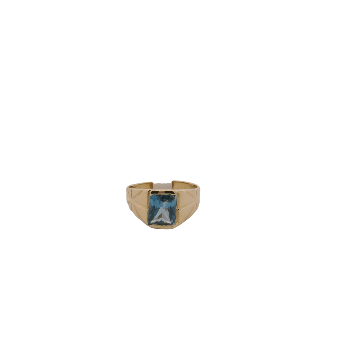 Elegant 14K Gold Ring with Blue Gemstone