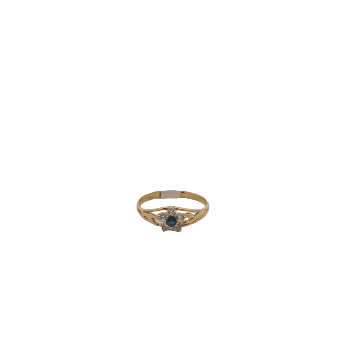 Elegant 14k Gold Ring with Blue Gemstone