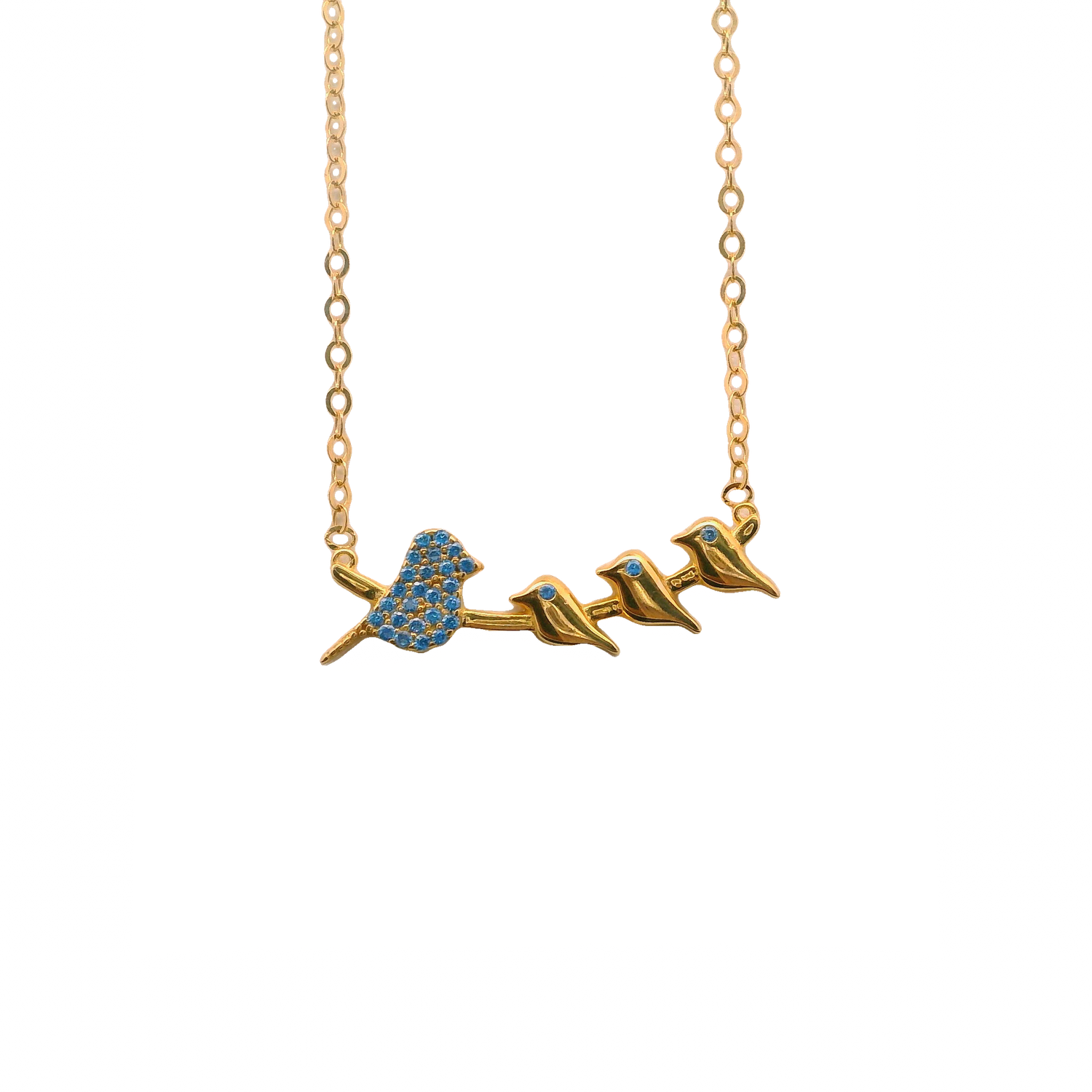 Charming Bird-Inspired 14k gold Pendant Necklace