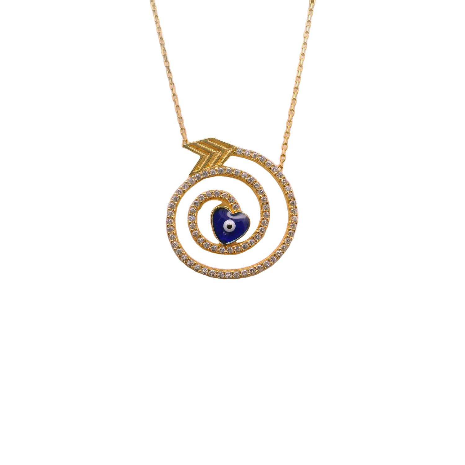 Elegant Spiral Heart 14k Gold Pendant