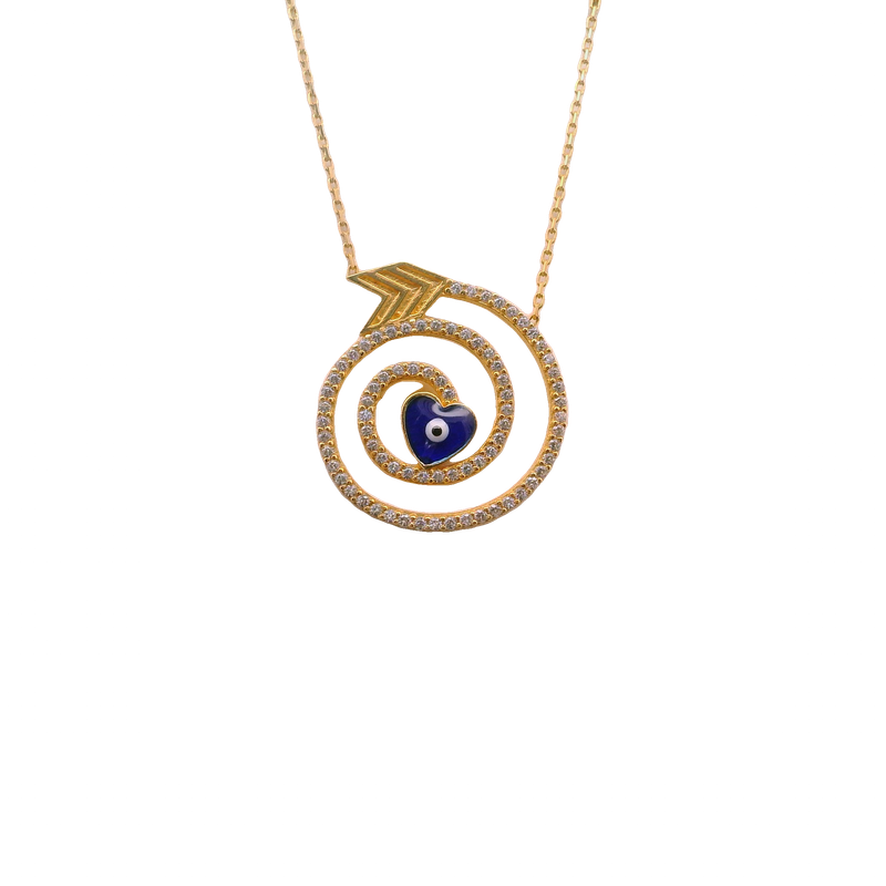 Elegant Spiral Heart 14k Gold Pendant