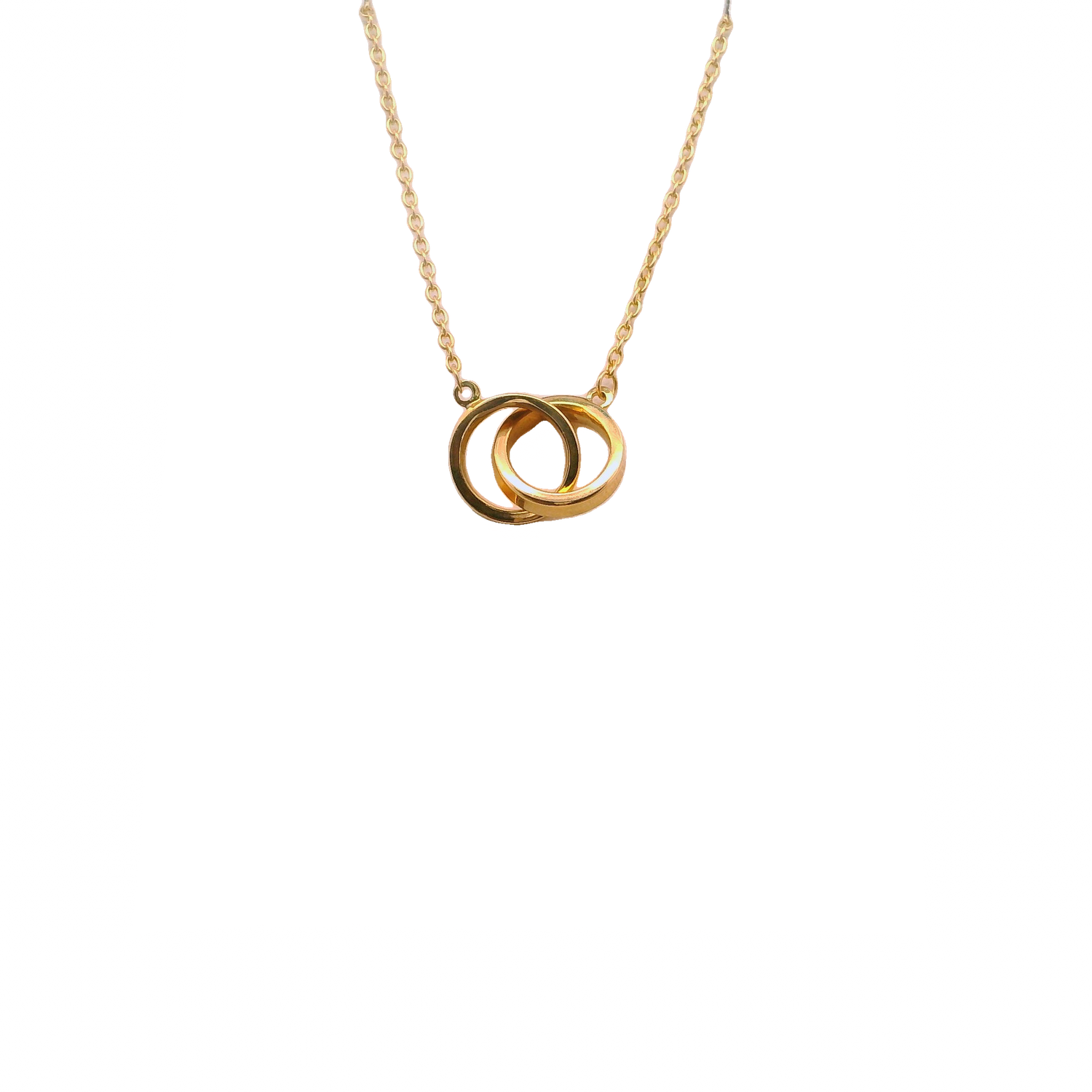 Elegant 14k Gold Interlocking Pendant Necklace
