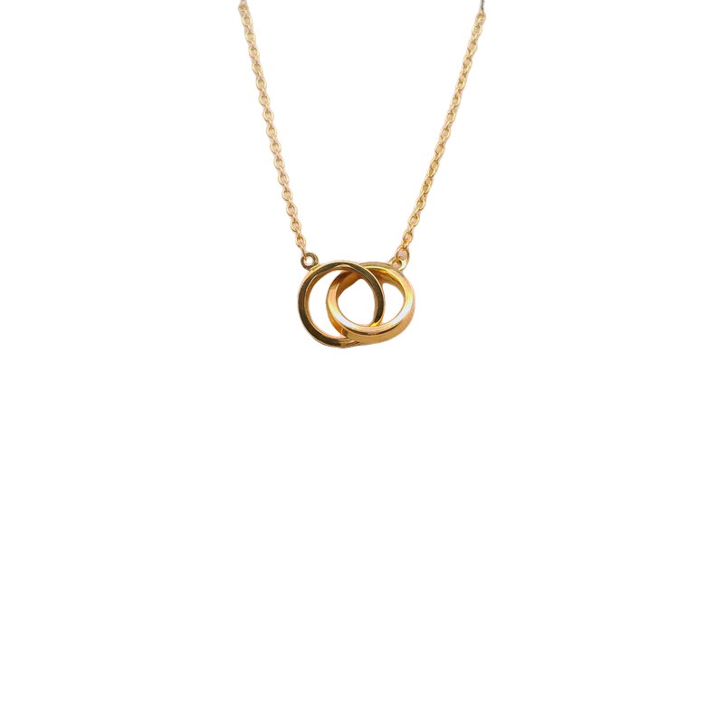 Elegant 14k Gold Interlocking Pendant Necklace