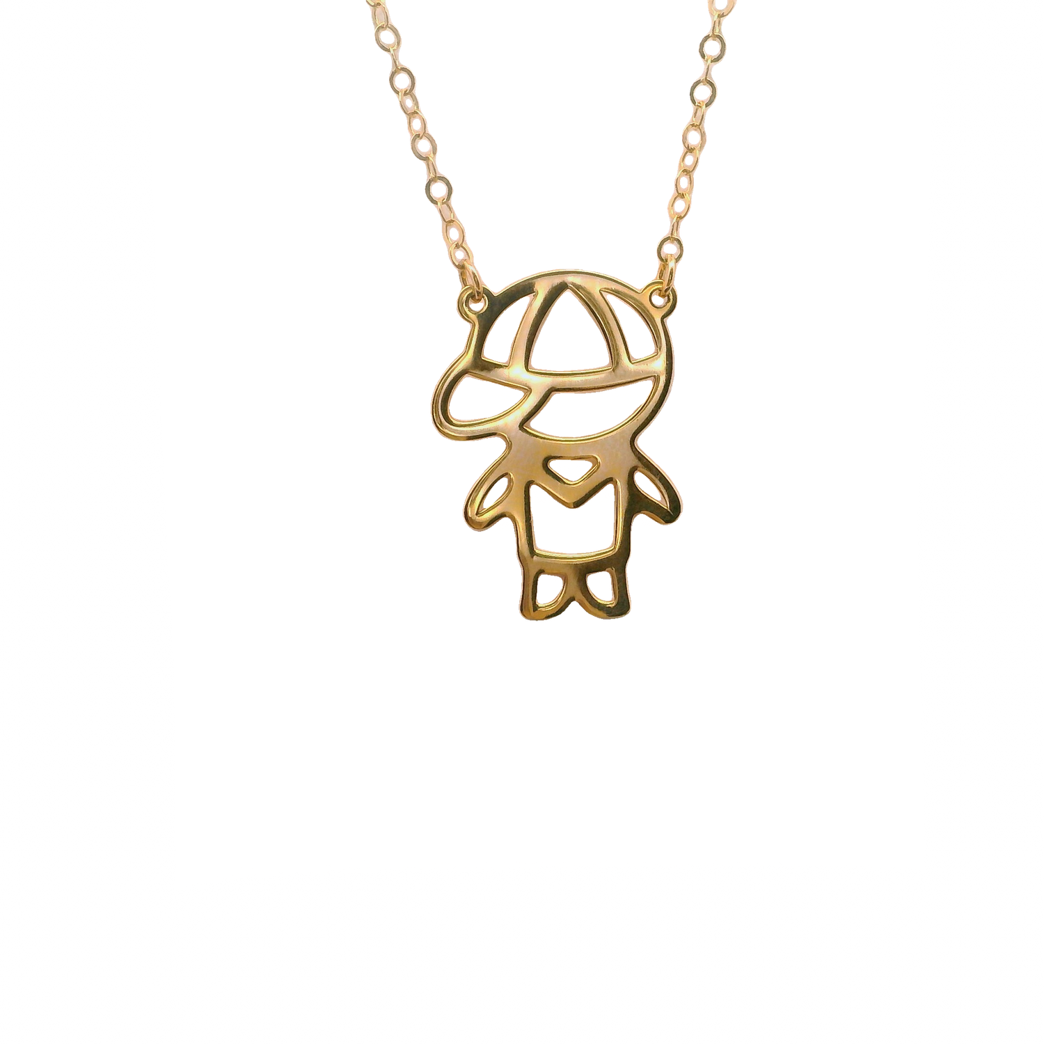 Playful 14k Gold Pendant Necklace