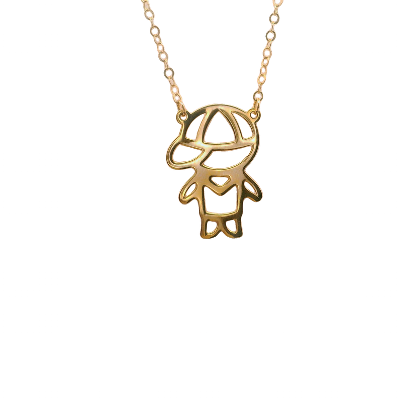 Playful 14k Gold Pendant Necklace