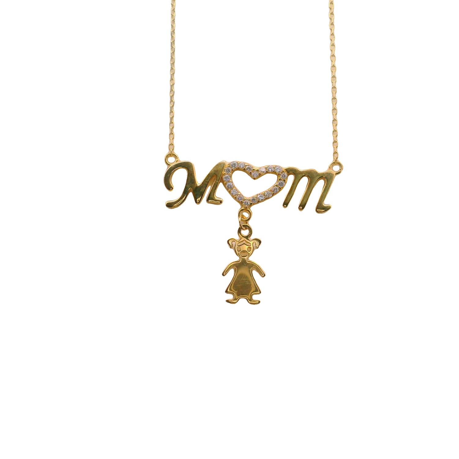 Charming Mom Necklace with Teddy Bear