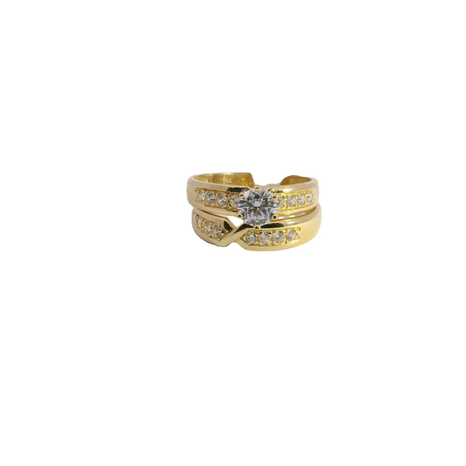 Elegant Women's 14k Gold Wedding Ring Set