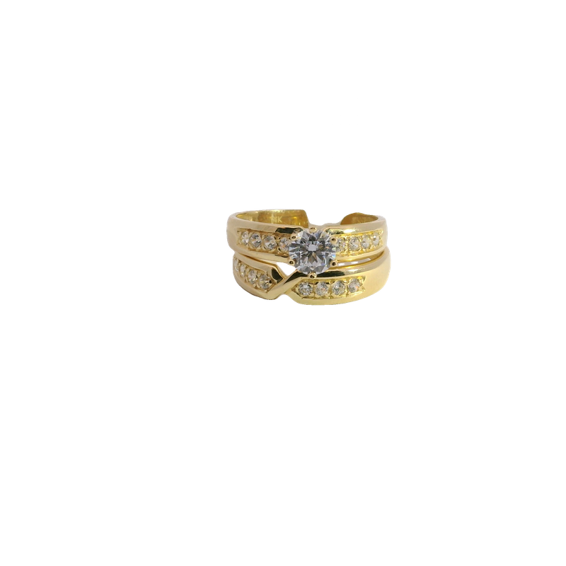 Elegant Women's 14k Gold Wedding Ring Set