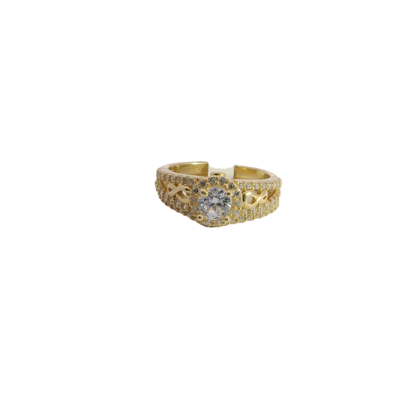 Elegant 14k Gold Ring with Sparkling Center Stone
