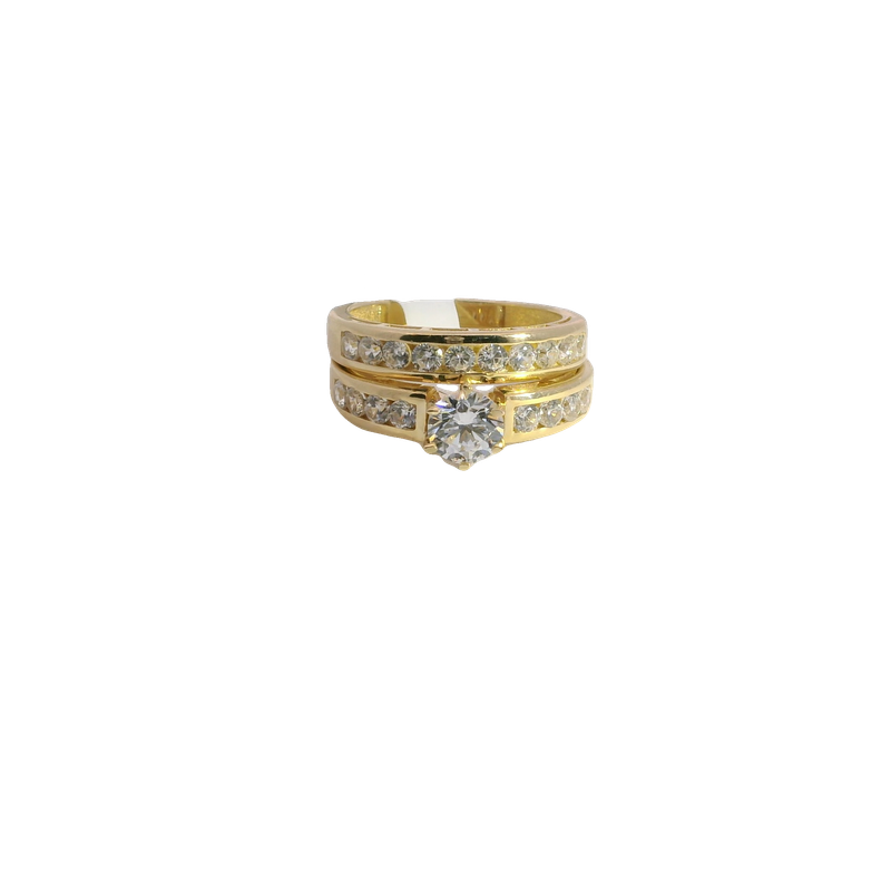 Elegant14k  Gold Stone Ring Set