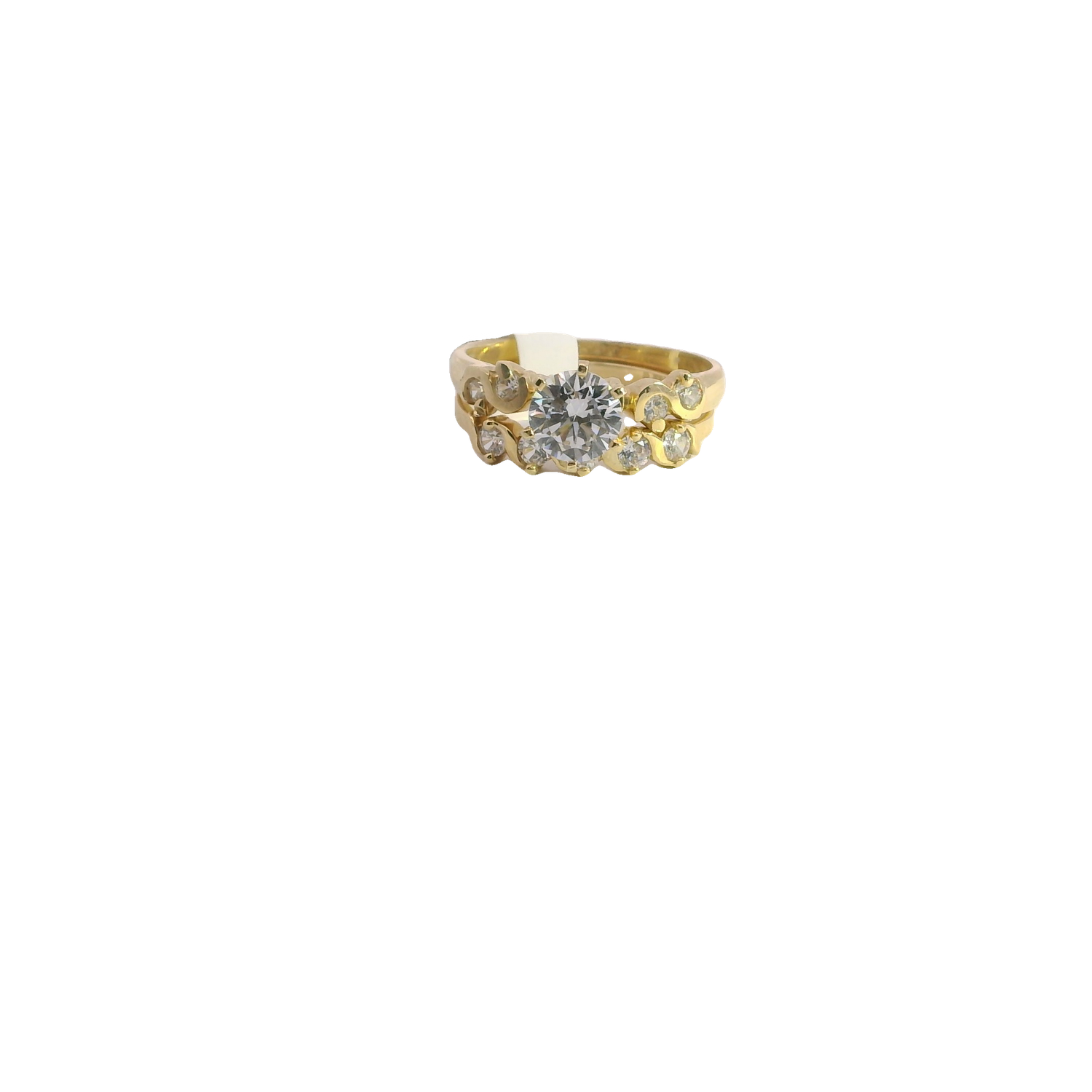 Elegant14k  Gold Ring with Sparkling Centerstone
