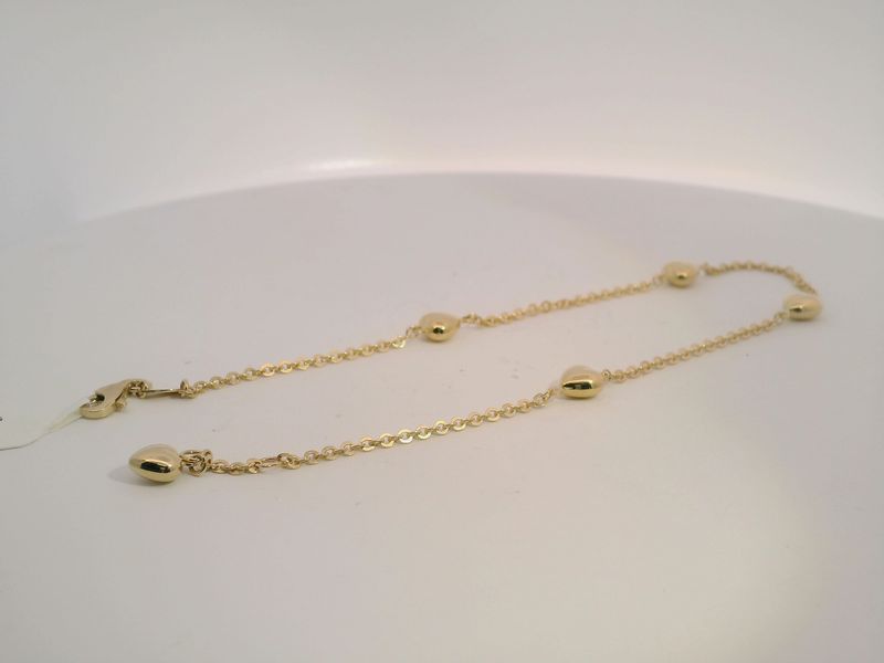 14k Gold Bead Ankle Bracelet: Minimalist Elegant Design