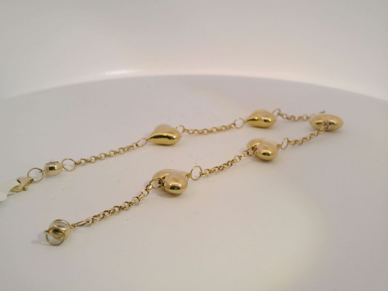 14k Gold Heart Ankles Bracelet