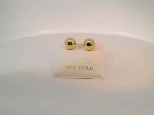 14KT Gold Ball Stud Earrings: Classic & Elegant