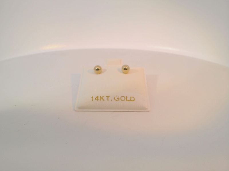 14K Gold Ball Stud Earrings