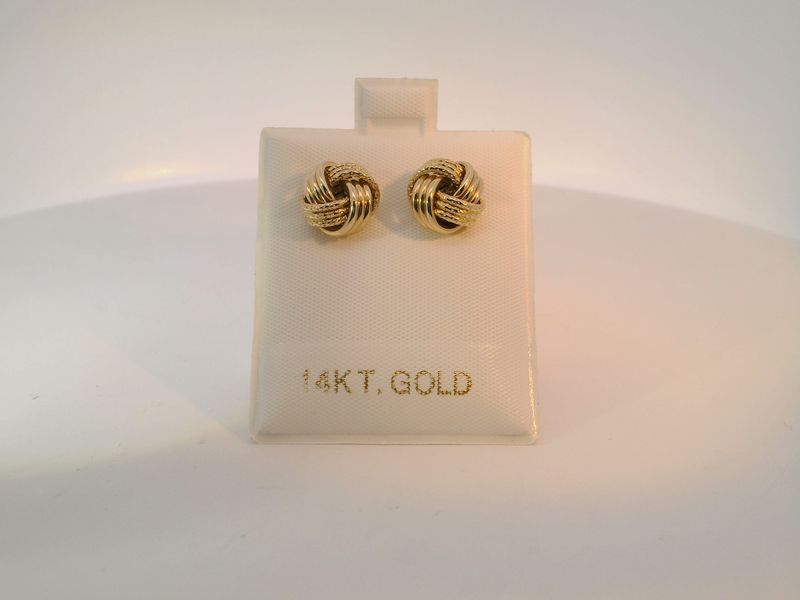 14kt Gold Love Knot Stud Earrings