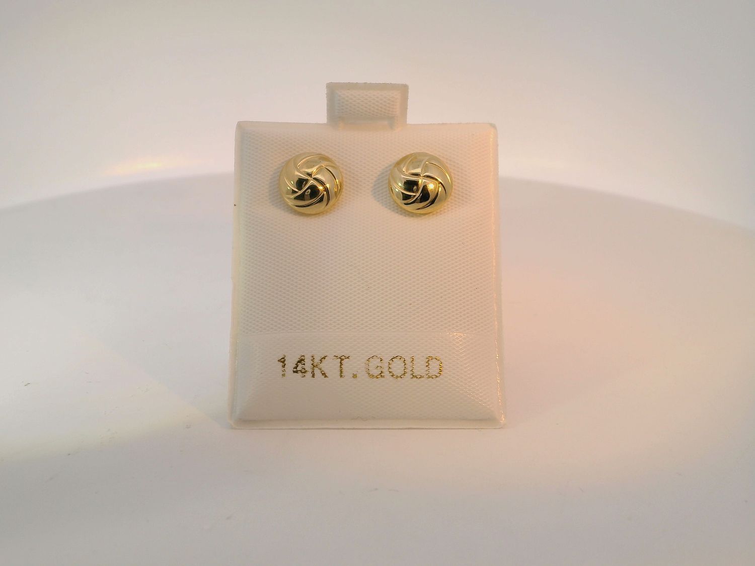 14K Yellow Gold Domed Stud Earrings