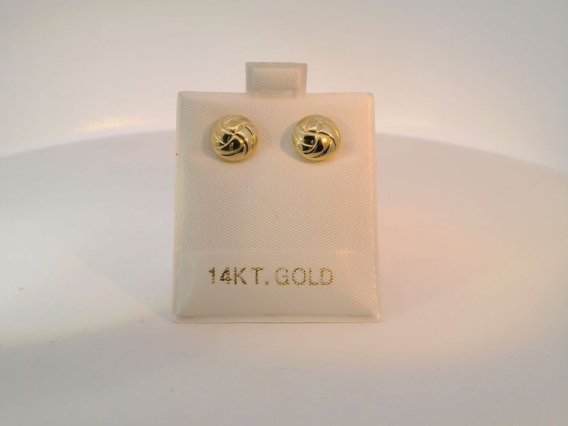 14K Yellow Gold Domed Stud Earrings