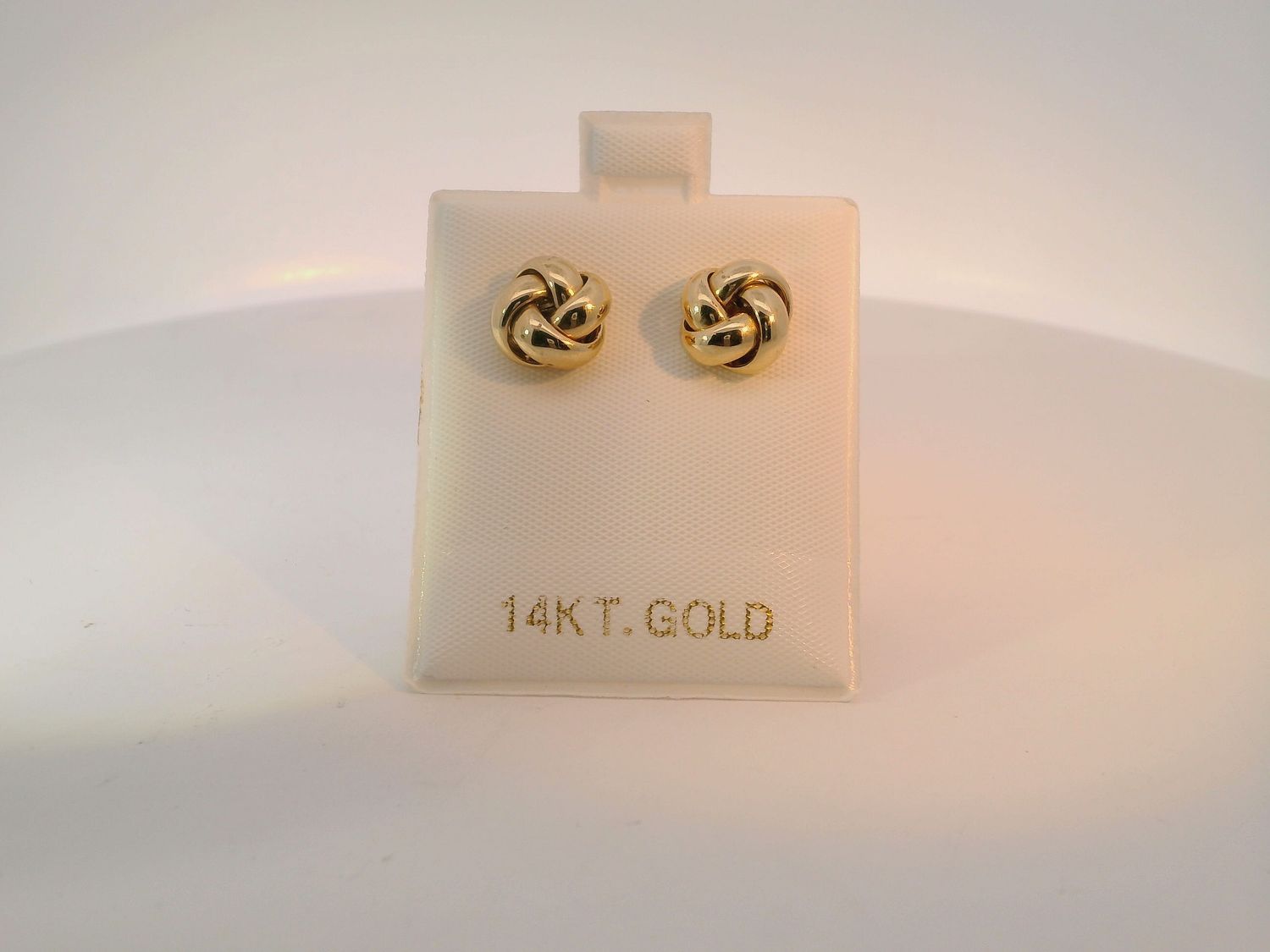 14K Yellow Gold Love Knot Stud Earrings